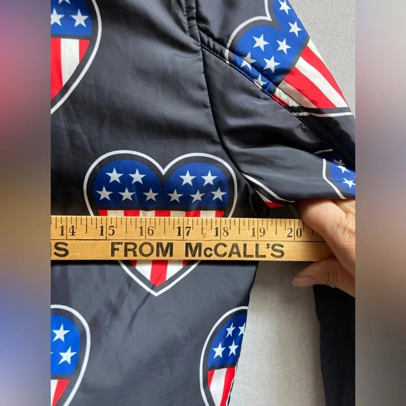 Love Moschino Bomber  Jacket With American Heart Flags Sz 4 - Picture 14 of 14